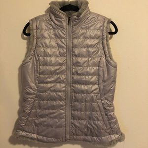 Nicole Miller Gray Vest Reversible Faux Fur